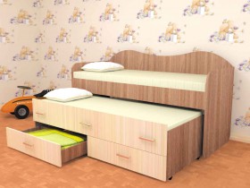 Кровать детская Нимфа двухместная 2.0 Венге/Дуб молочный в Стрежевом - strezhevoj.katalogmebeli.com | фото 3