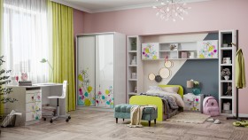 Детская комната Флер (Белый/корпус Выбеленное дерево) в Стрежевом - strezhevoj.katalogmebeli.com | фото 1