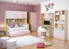 Детская комната Грэйси (Розовый/Серый/корпус Клен) в Стрежевом - strezhevoj.katalogmebeli.com | фото 2