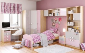 Детская комната Грэйси (Розовый/Серый/корпус Клен) в Стрежевом - strezhevoj.katalogmebeli.com | фото 3