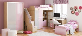 Детская комната Грэйси (Розовый/Серый/корпус Клен) в Стрежевом - strezhevoj.katalogmebeli.com | фото 5