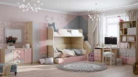 Детская комната Грэйси (Розовый/Серый/корпус Клен) в Стрежевом - strezhevoj.katalogmebeli.com | фото 12