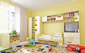 Детская комната Клаксон (Бежевый/корпус Клен) в Стрежевом - strezhevoj.katalogmebeli.com | фото 2