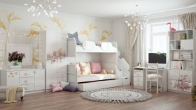 Детская комната Совушки (Белый/корпус Выбеленное дерево) в Стрежевом - strezhevoj.katalogmebeli.com | фото 3