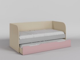 Диван-кровать Грэйси (Розовый/Серый/корпус Клен) в Стрежевом - strezhevoj.katalogmebeli.com | фото