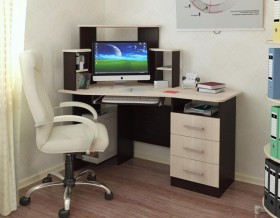 Компьютерный стол Каспер (венге/лоредо) в Стрежевом - strezhevoj.katalogmebeli.com | фото