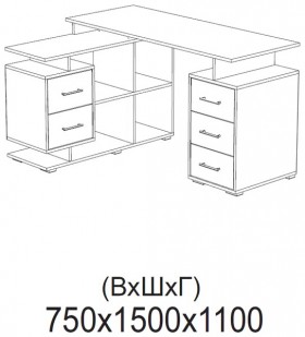 Компьютерный стол угловой СКМУ-3 белый в Стрежевом - strezhevoj.katalogmebeli.com | фото 2