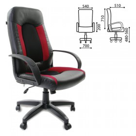 Кресло офисное BRABIX Strike EX-525 (черно-красный) в Стрежевом - strezhevoj.katalogmebeli.com | фото