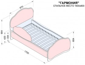 Кровать 160 Гармония 31 Светло-сиреневый (мягкий бортик) в Стрежевом - strezhevoj.katalogmebeli.com | фото 2