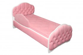 Кровать 160 Гармония 36 Светло-розовый (мягкий бортик) в Стрежевом - strezhevoj.katalogmebeli.com | фото