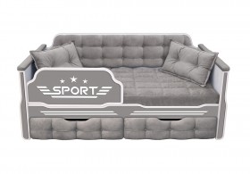 Кровать 160 серии Спорт 2 ящика 45 Серый (подушки) в Стрежевом - strezhevoj.katalogmebeli.com | фото