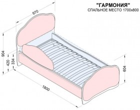 Кровать 170 Гармония 08 Шоколад (мягкий бортик) в Стрежевом - strezhevoj.katalogmebeli.com | фото 2
