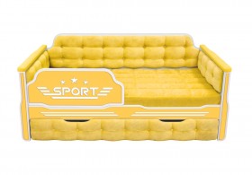 Кровать 170 серии Спорт 1 ящик 74 Жёлтый (мягкие боковые накладки) в Стрежевом - strezhevoj.katalogmebeli.com | фото