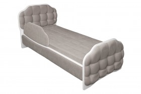 Кровать 190 Атлет Lux 96 Серый (мягкий бортик) в Стрежевом - strezhevoj.katalogmebeli.com | фото