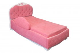 Кровать 190 Гармония Lux 36 Розовый (мягкий бортик) в Стрежевом - strezhevoj.katalogmebeli.com | фото 1