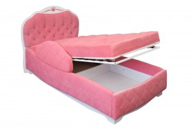 Кровать 190 Гармония Lux 36 Розовый (мягкий бортик) в Стрежевом - strezhevoj.katalogmebeli.com | фото 2