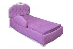 Кровать 190 Гармония Lux 67 Светло-фиолетовый (мягкий бортик) в Стрежевом - strezhevoj.katalogmebeli.com | фото