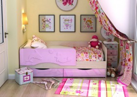 Кровать Алиса КР-812 1,6 Белфорд/Розовый металлик в Стрежевом - strezhevoj.katalogmebeli.com | фото