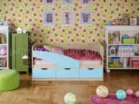 Кровать Бабочки 1,6м (Голубой матовый) в Стрежевом - strezhevoj.katalogmebeli.com | фото
