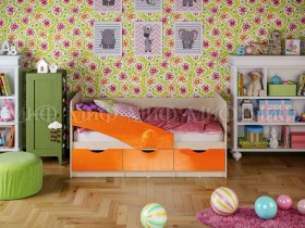 Кровать Бабочки 1,6м (Оранжевый металлик) в Стрежевом - strezhevoj.katalogmebeli.com | фото