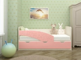 Кровать Бабочки 1,6м (Розовый металлик) в Стрежевом - strezhevoj.katalogmebeli.com | фото