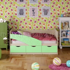 Кровать Бабочки 1,6м (Салат матовый) в Стрежевом - strezhevoj.katalogmebeli.com | фото 1