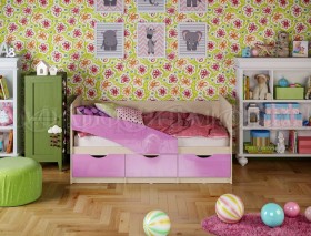 Кровать Бабочки 1,6м (Сиреневый металлик) в Стрежевом - strezhevoj.katalogmebeli.com | фото