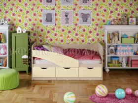 Кровать Бабочки 1,6м (Ваниль матовый) в Стрежевом - strezhevoj.katalogmebeli.com | фото