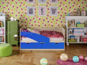 Кровать Бабочки 1,8м (Синий матовый) в Стрежевом - strezhevoj.katalogmebeli.com | фото