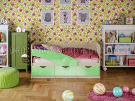 Кровать Бабочки 2,0м (Салатовый металлик) в Стрежевом - strezhevoj.katalogmebeli.com | фото