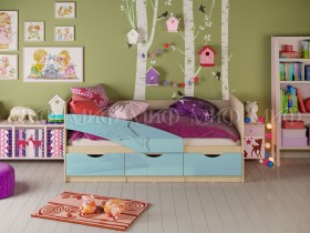 Кровать детская 1,6м Дельфин (Голубой матовый) в Стрежевом - strezhevoj.katalogmebeli.com | фото