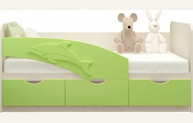 Кровать детская 1,6м Дельфин (Салатовый металлик) в Стрежевом - strezhevoj.katalogmebeli.com | фото