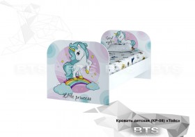 Кровать детская КР-08 Тойс (белый/белый,фотопечать Little Pony) в Стрежевом - strezhevoj.katalogmebeli.com | фото