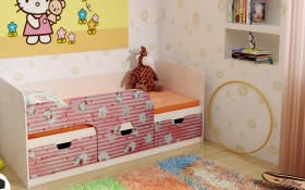 Кровать детская Минима Лего 1,86м с ящиками (дуб атланта/лиловый сад) в Стрежевом - strezhevoj.katalogmebeli.com | фото 4