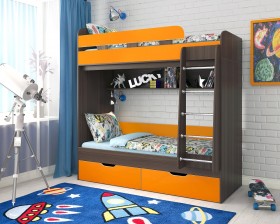 Кровать двухъярусная Юниор-5  Бодего/Оранжевый в Стрежевом - strezhevoj.katalogmebeli.com | фото