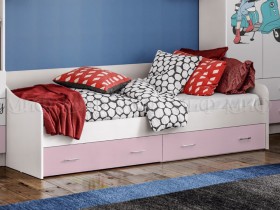 Кровать Fashion-1 Вега 0,9 м (Белый/Розовый) в Стрежевом - strezhevoj.katalogmebeli.com | фото