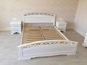 Кровать Грация-1 из массива сосны 900*2000 Белый античный в Стрежевом - strezhevoj.katalogmebeli.com | фото 9