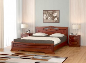 Кровать Карина-7 из массива сосны 1400*2000 Орех в Стрежевом - strezhevoj.katalogmebeli.com | фото