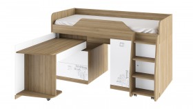 Кровать комбинированная «Оксфорд» (Ривьера/Белый с рисунком) в Стрежевом - strezhevoj.katalogmebeli.com | фото 3
