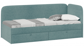 Кровать «Молли» с мягкой обивкой (900) тип 1 (Микровелюр Scandi Indigo 11) в Стрежевом - strezhevoj.katalogmebeli.com | фото