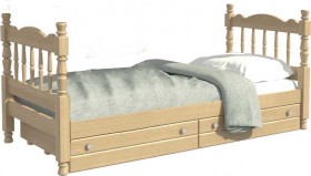Кровать одинарная Аленка из массива сосны 800*1890 Сосна в Стрежевом - strezhevoj.katalogmebeli.com | фото