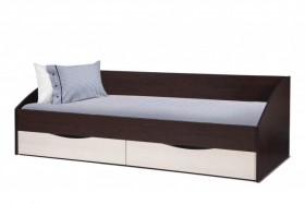 Кровать одинарная "Фея - 3" (симметричная) New (венге / вудлайн кремовый / ДВПО: белый) в Стрежевом - strezhevoj.katalogmebeli.com | фото