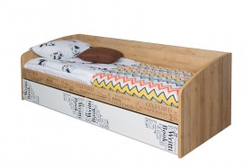 Кровать с 2 ящиками «Оксфорд» (Ривьера/Белый с рисунком) в Стрежевом - strezhevoj.katalogmebeli.com | фото 3
