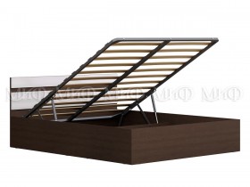 Кровать с подъемным механизмом Нэнси 1,4м (Венге/белый глянец) в Стрежевом - strezhevoj.katalogmebeli.com | фото
