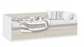 Кровать «Сканди» с 2 ящиками Дуб Гарден/Белый/Глиняный серый в Стрежевом - strezhevoj.katalogmebeli.com | фото 1