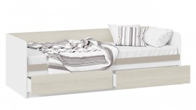 Кровать «Сканди» с 2 ящиками Дуб Гарден/Белый/Глиняный серый в Стрежевом - strezhevoj.katalogmebeli.com | фото 2