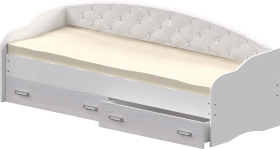 Кровать Софа-7 с мягкой спинкой (800х2000) Белый в Стрежевом - strezhevoj.katalogmebeli.com | фото