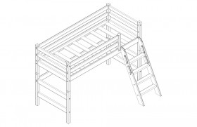 Кровать Соня вариант 6 полувысокая с наклонной лестницей Лаванда в Стрежевом - strezhevoj.katalogmebeli.com | фото 2