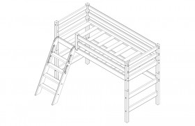 Кровать Соня вариант 6 полувысокая с наклонной лестницей Лаванда в Стрежевом - strezhevoj.katalogmebeli.com | фото 3