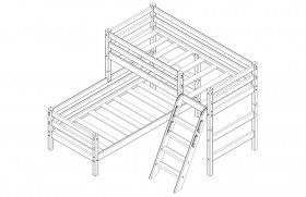 Кровать Соня вариант 8 угловая с наклонной лестницей Лаванда в Стрежевом - strezhevoj.katalogmebeli.com | фото 3